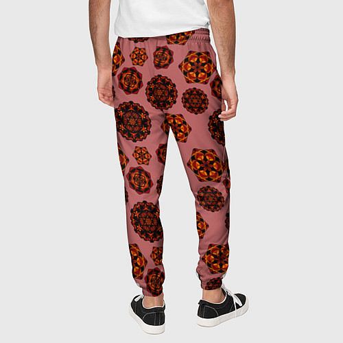 Мужские брюки Мандалы на сливовом фоне / 3D-принт – фото 4