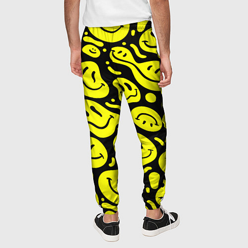 Мужские брюки Кислотный желтый смайлик / 3D-принт – фото 4