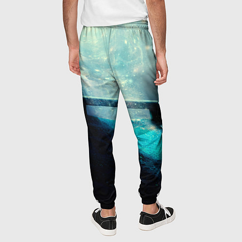 Мужские брюки Космические звёзды, небо и скамья / 3D-принт – фото 4