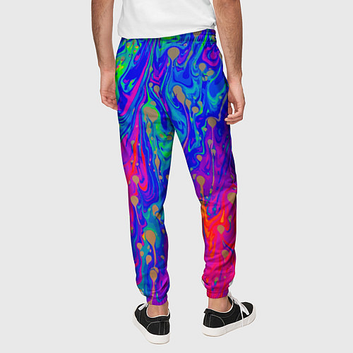 Мужские брюки Разноцветная импрессивная композиция / 3D-принт – фото 4