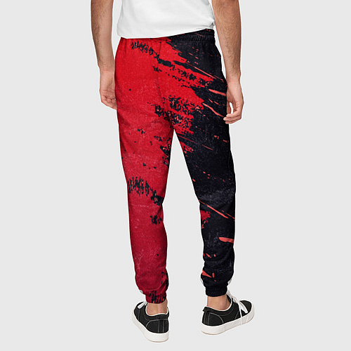 Мужские брюки Черное и красное / 3D-принт – фото 4
