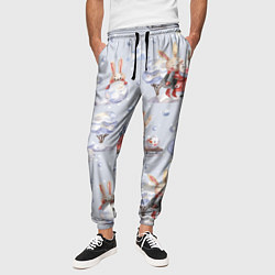 Брюки на резинке мужские Поиграем в снежки, цвет: 3D-принт — фото 2