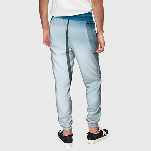 Мужские брюки Абстрактные линии и цветные пластины / 3D-принт – фото 4