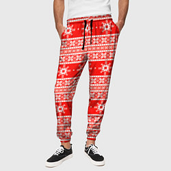 Брюки на резинке мужские New Year snowflake pattern, цвет: 3D-принт — фото 2