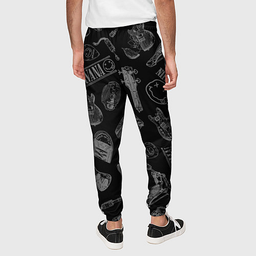 Мужские брюки Nirvana crash guitar black / 3D-принт – фото 4