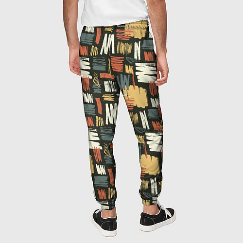 Мужские брюки Узор штрихованный / 3D-принт – фото 4