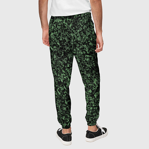 Мужские брюки Черный и зеленый камуфляжный / 3D-принт – фото 4