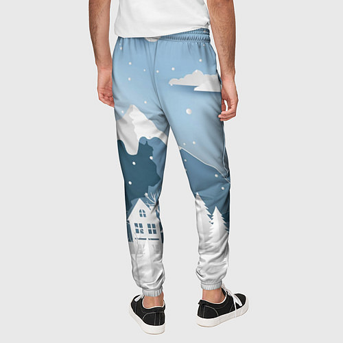 Мужские брюки Зимний день / 3D-принт – фото 4