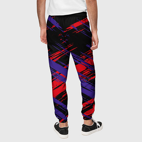 Мужские брюки Пересечение красных и синих / 3D-принт – фото 4
