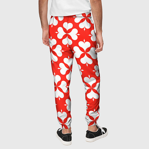 Мужские брюки Четырехлистный клевер красный / 3D-принт – фото 4