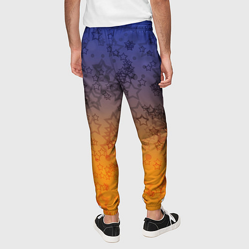 Мужские брюки Желто-синий звездный узор / 3D-принт – фото 4