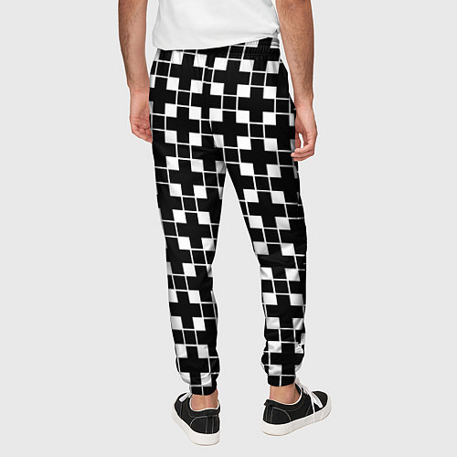 Мужские брюки Черно-белая геометрия / 3D-принт – фото 4