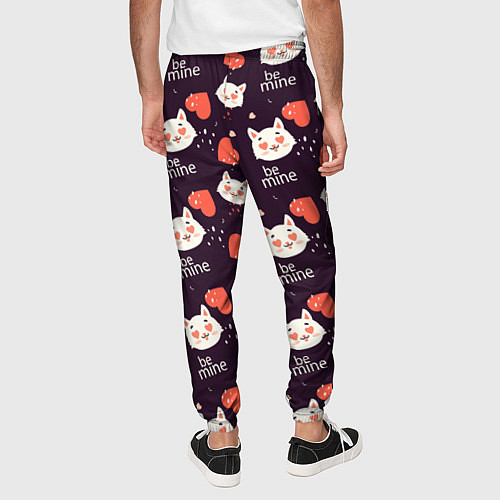 Мужские брюки Паттерн котика на темном фоне / 3D-принт – фото 4