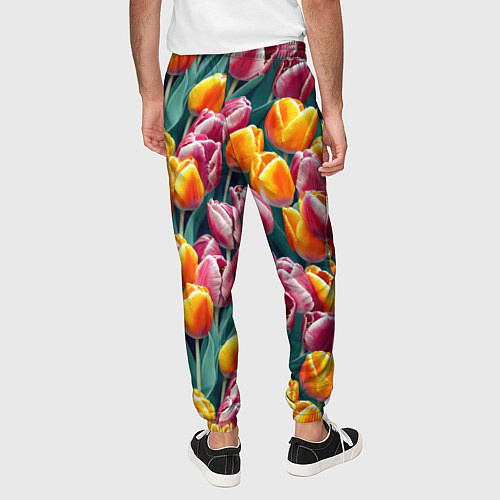 Мужские брюки Роскошные тюльпаны / 3D-принт – фото 4