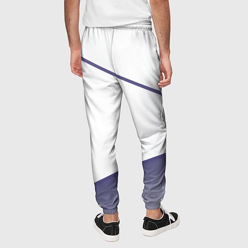 Мужские брюки Абстрактный белый и фиолетовый паттерн / 3D-принт – фото 4