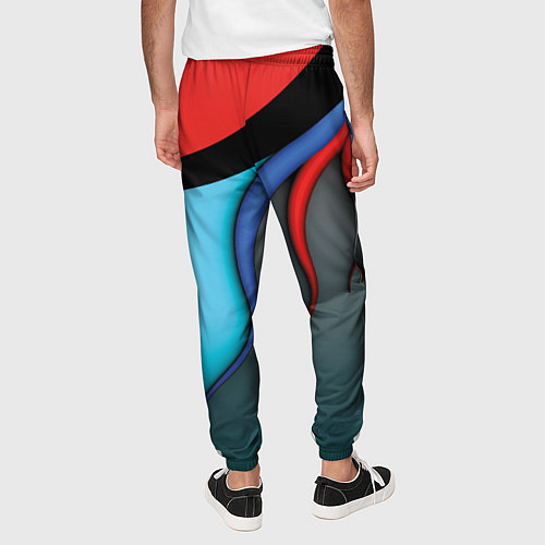 Мужские брюки Разноцветные ручейки / 3D-принт – фото 4