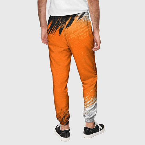 Мужские брюки Желто-черный узор Мазки краски / 3D-принт – фото 4