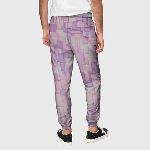 Мужские брюки Множество розовых геометрических кубов / 3D-принт – фото 4