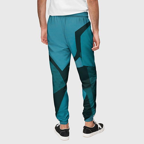 Мужские брюки Синие камни / 3D-принт – фото 4