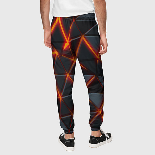Мужские брюки Треугольники и неон / 3D-принт – фото 4