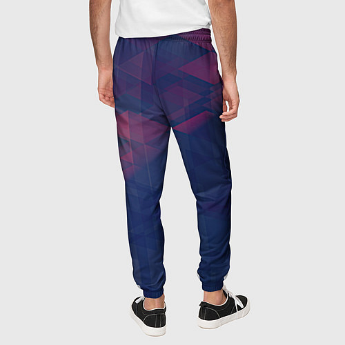 Мужские брюки Абстрактный прозрачный стеклянный фиолетовый патте / 3D-принт – фото 4