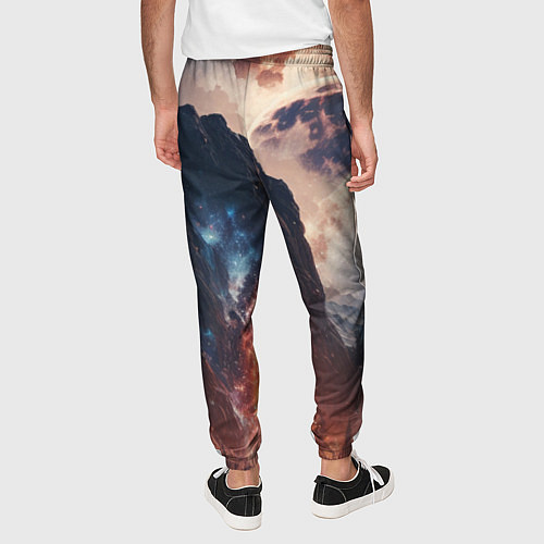 Мужские брюки Галактика как ночное небо над пейзажем / 3D-принт – фото 4