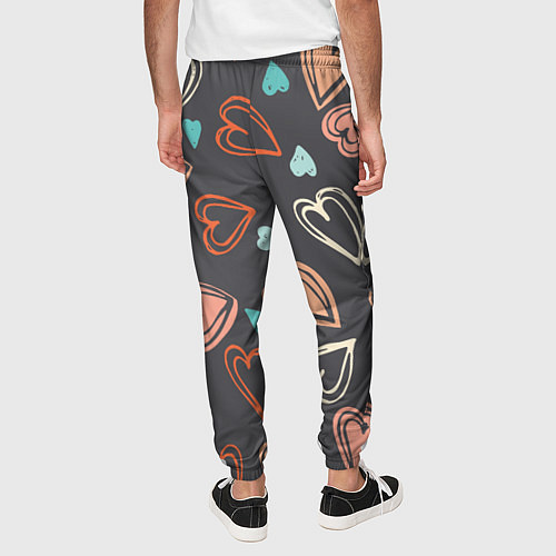 Мужские брюки Много сердец / 3D-принт – фото 4