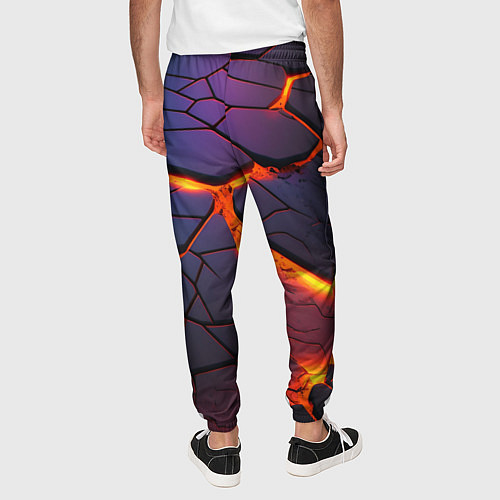 Мужские брюки Неоновая лава - течение / 3D-принт – фото 4