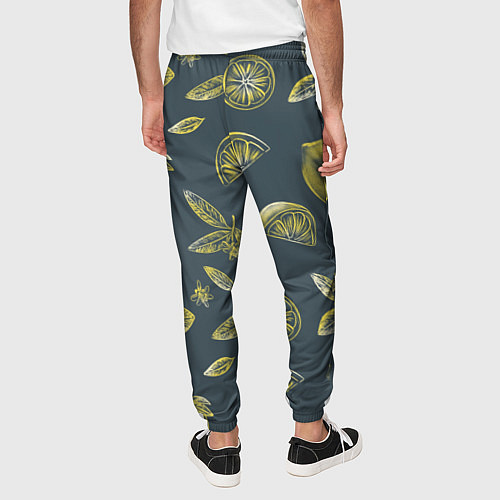 Мужские брюки Лимоны в карандаше на сером фоне / 3D-принт – фото 4
