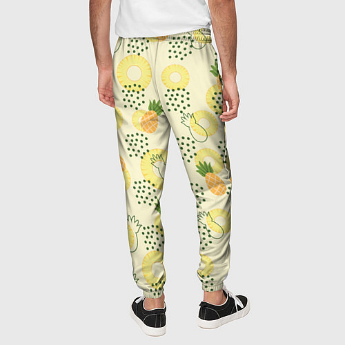 Мужские брюки Узор из ананасов на желтом фоне / 3D-принт – фото 4