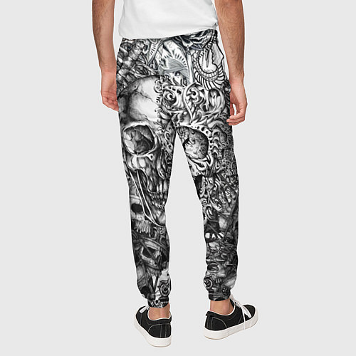 Мужские брюки Татуировки черепов / 3D-принт – фото 4