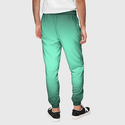 Мужские брюки Аквамариновый градиент / 3D-принт – фото 4