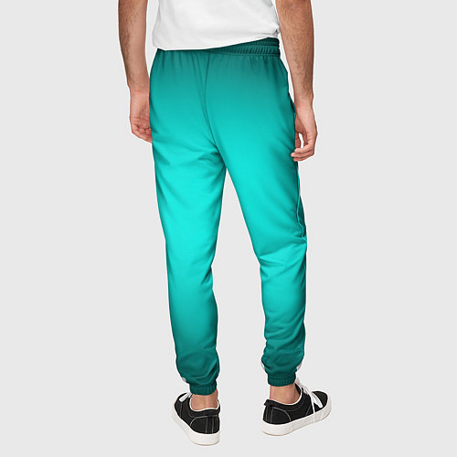 Мужские брюки Бирюзовый градиент / 3D-принт – фото 4