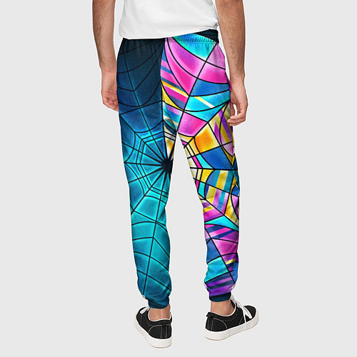 Мужские брюки Уэнсдей - окно ночной витраж - текстура зерна / 3D-принт – фото 4