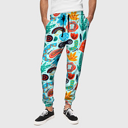 Брюки на резинке мужские Colorful patterns, цвет: 3D-принт — фото 2
