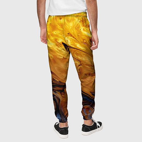 Мужские брюки Абстрактное жидкое золото / 3D-принт – фото 4