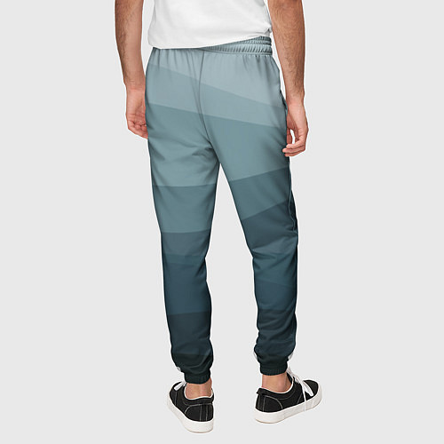 Мужские брюки Бирюзовые волны / 3D-принт – фото 4