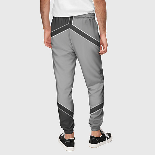 Мужские брюки Серебряные металлические пластины / 3D-принт – фото 4