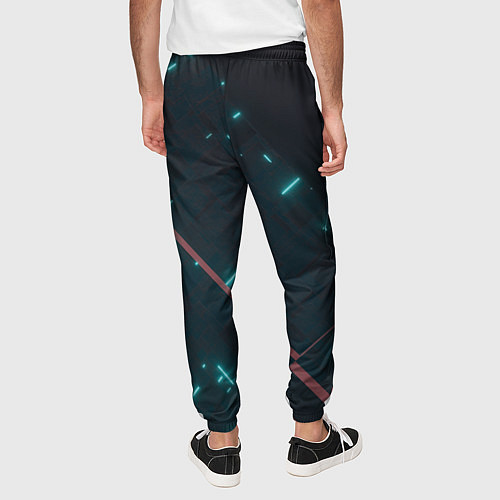 Мужские брюки Неоновые линии в полной темноте / 3D-принт – фото 4