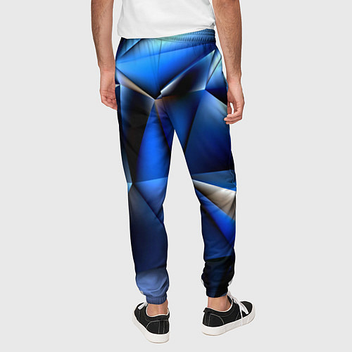 Мужские брюки Polygon blue abstract / 3D-принт – фото 4