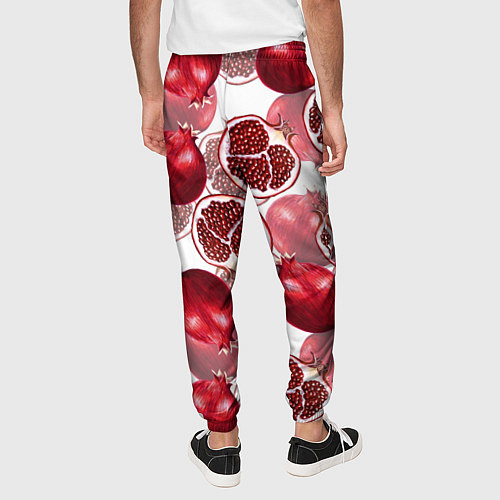 Мужские брюки Гранаты на белом фоне - паттерн / 3D-принт – фото 4
