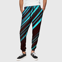 Брюки на резинке мужские Stripes line neon color, цвет: 3D-принт — фото 2