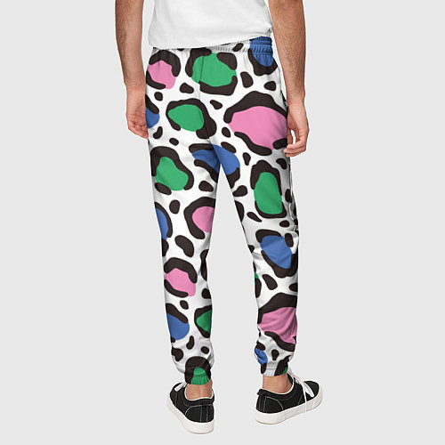 Мужские брюки Леопардовые пятна ярких цветов / 3D-принт – фото 4