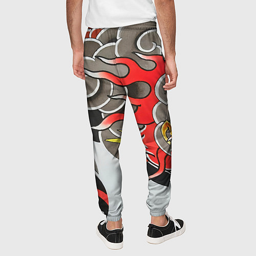 Мужские брюки Иредзуми: дракон в дыму / 3D-принт – фото 4
