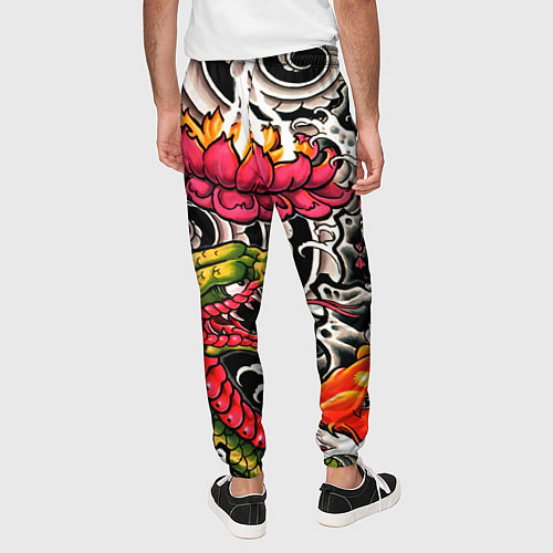 Мужские брюки Иредзуми: цветущий лотос / 3D-принт – фото 4