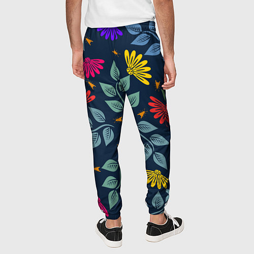 Мужские брюки Листья и цветы / 3D-принт – фото 4