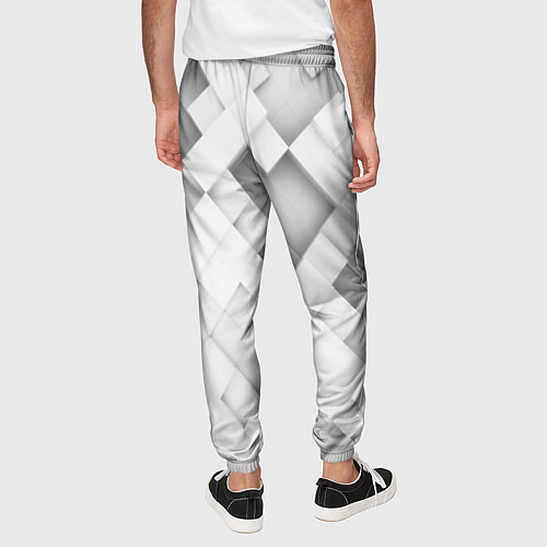 Мужские брюки Серые кубы на белом / 3D-принт – фото 4