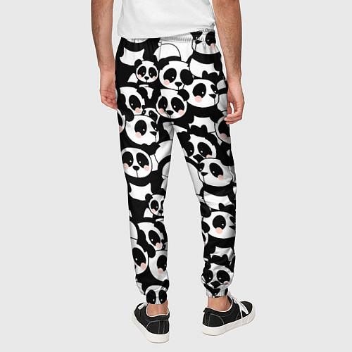Мужские брюки Чёрно-белые панды / 3D-принт – фото 4