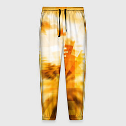 Брюки на резинке мужские Ярко-жёлтое свечение и пиксели, цвет: 3D-принт