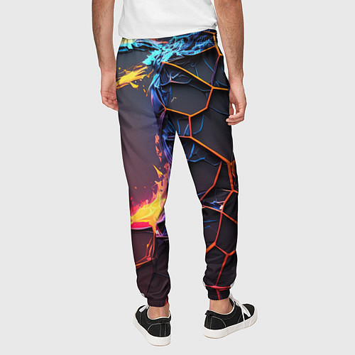 Мужские брюки Подорванные неоновые плиты / 3D-принт – фото 4